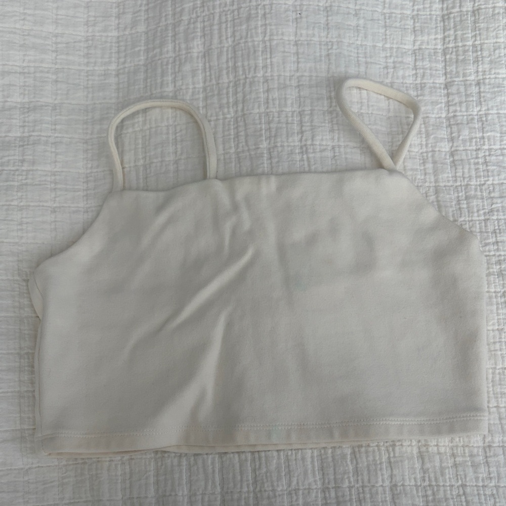 Oak + Fort Cream Cropped Tank Top